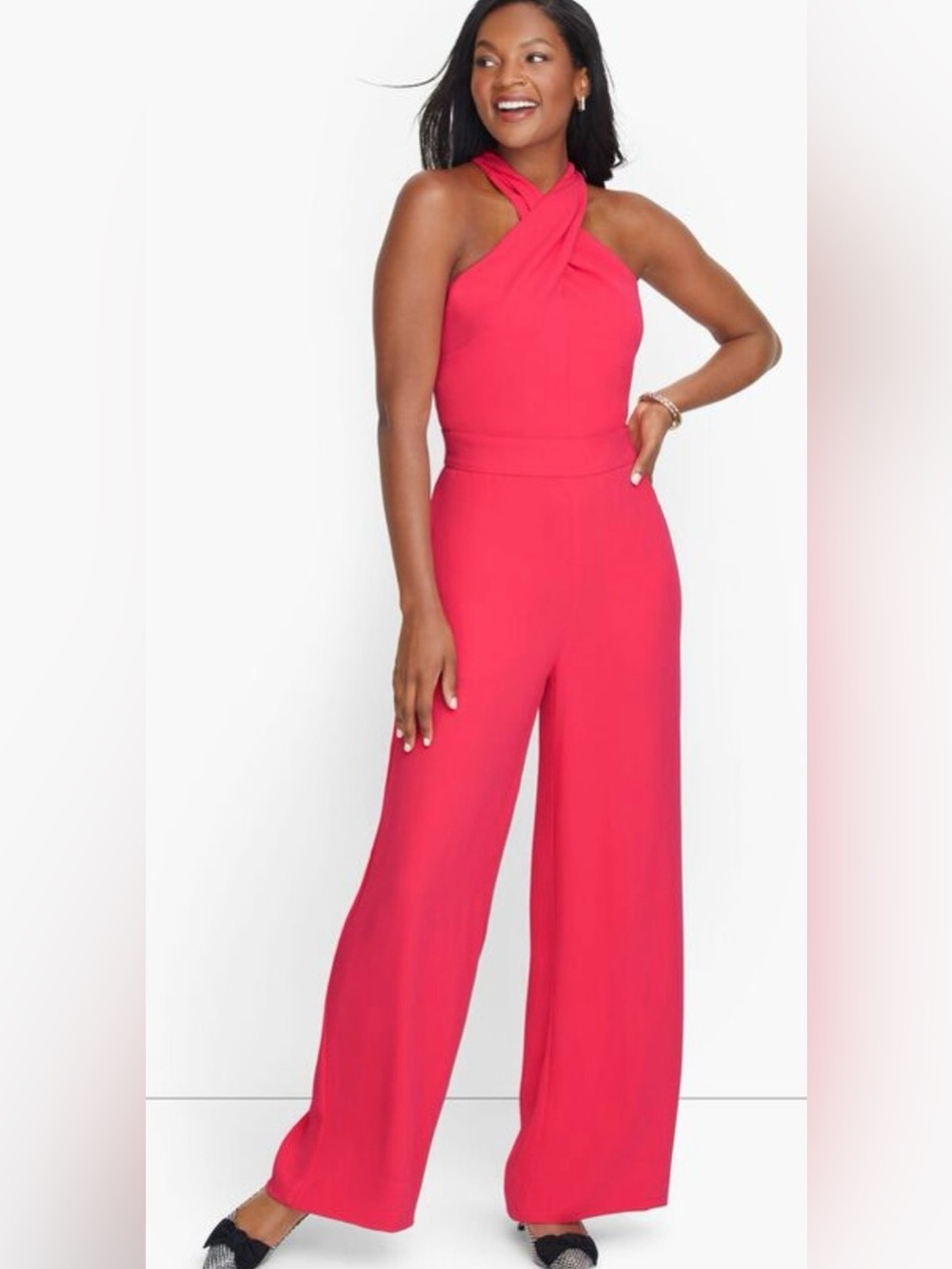 TALBOTS SATIN CREPE HALTER JUMPSUIT (NWOT)